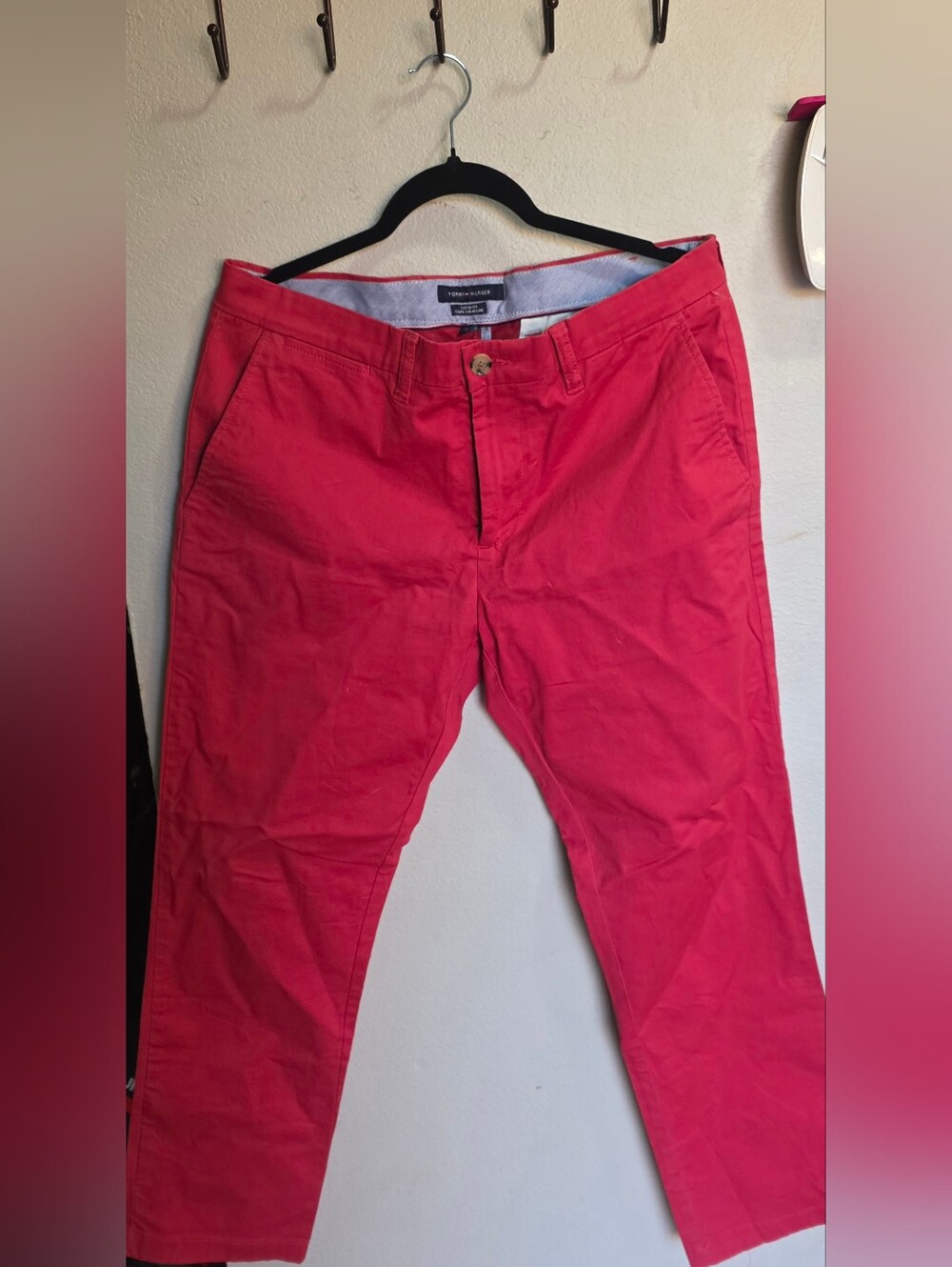 Tommy Hilfiger Men’s Coral-Red Chino Pants